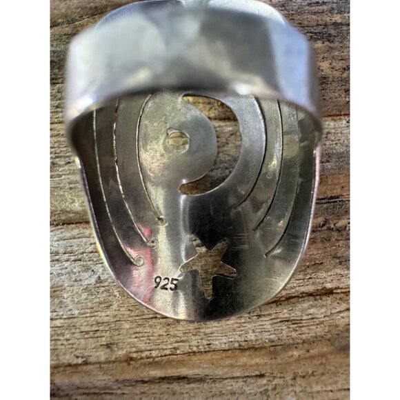Sterling Silver Ring Stars Crescent moon 4.16g Size 7 - Picture 3 of 7